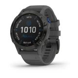 Garmin Fenix 6 Pro Solar Czarny 47mm z szarym paskiem (010-02410-13)