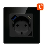 Inteligentne gniazdo ścienne WiFi Avatto N-WOT10-USB-B USB i USB-C TUYA czarne