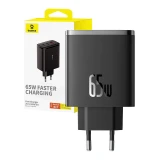 Ładowarka sieciowa Baseus OS-Cube Pro 2xUSB-C + USB-A 65W czarna