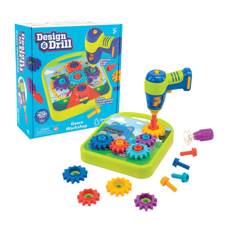 Zabawka wiertarko - wkrętarka zestaw z kołami zębatymi Learning Resources EI-4104 — zdjęcie 1