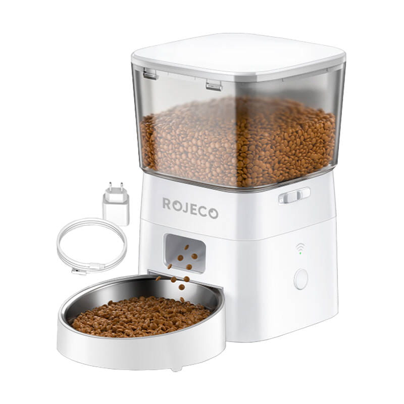 Inteligentny dozownik karmy Rojeco 2L Pet Feeder WiFi Version biały — zdjęcie 2
