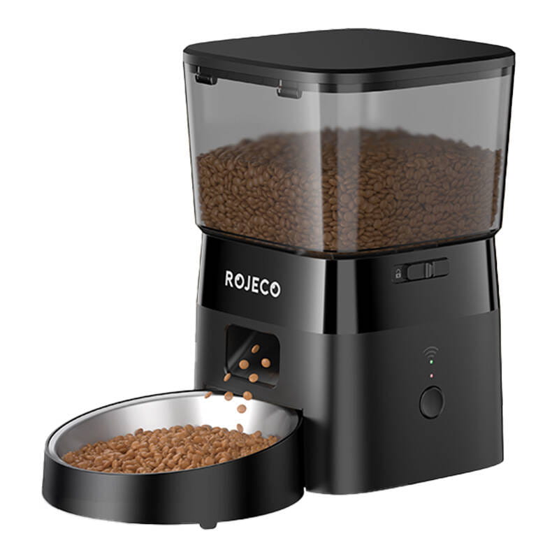Inteligentny dozownik karmy Rojeco 2L Pet Feeder WiFi Version czarny — zdjęcie 1