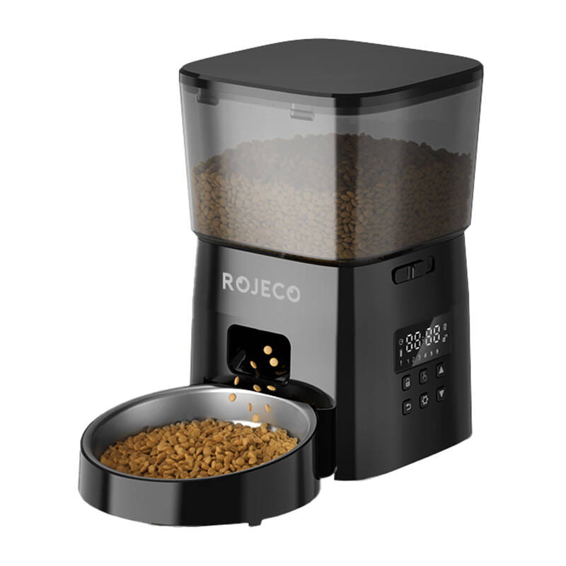 Inteligentny dozownik karmy Rojeco 2L Pet Feeder Button Version czarny — zdjęcie 1