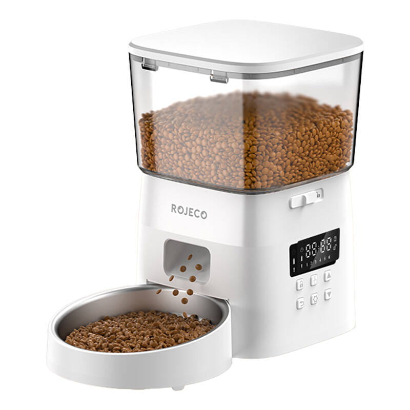 Inteligentny dozownik karmy Rojeco 2L Pet Feeder Button Version biały — zdjęcie 1