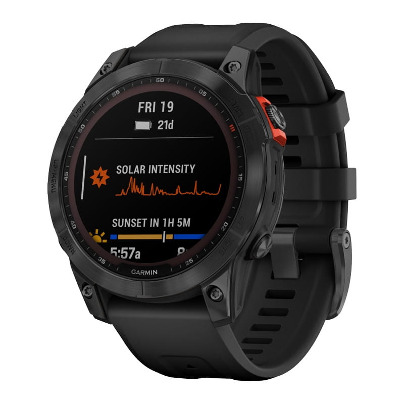 Garmin Fenix 7 Solar Slate Gray z czarnym paskiem — zdjęcie 1