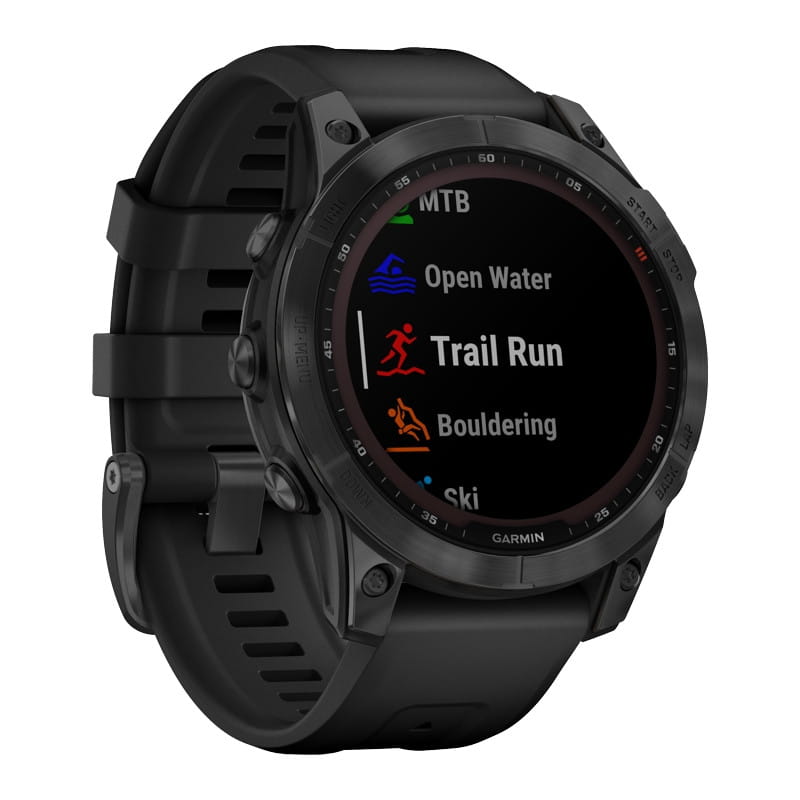 Garmin Fenix 7 Solar Slate Gray z czarnym paskiem — zdjęcie 2