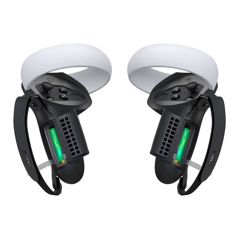 Pokrowiec na kontrolery z otworem na baterię i uchwytem Kiwi Design Q1 PRO-2.2 do Meta Quest 2 czarne — zdjęcie 1