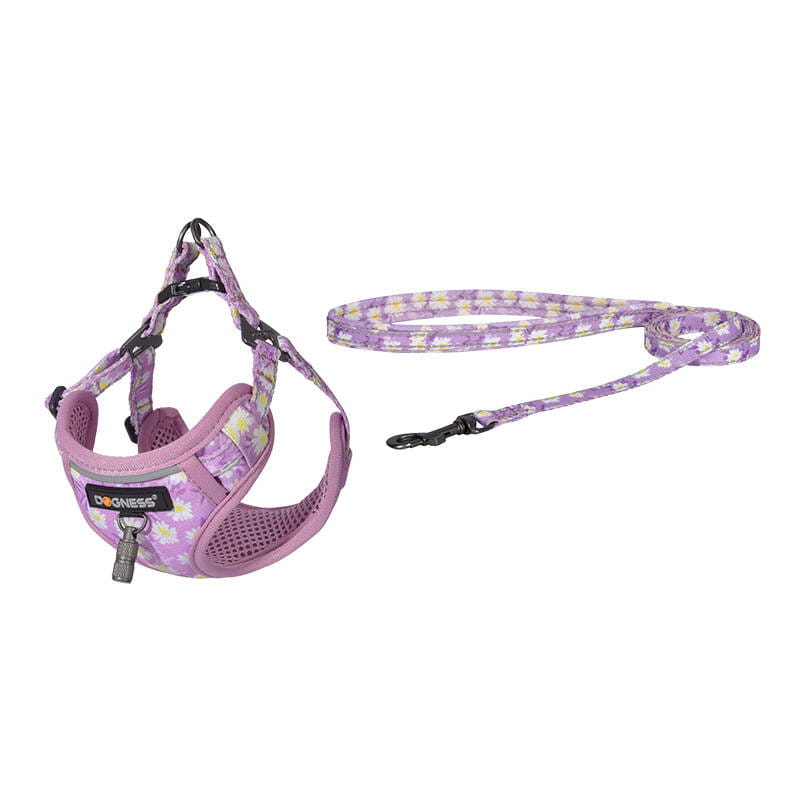 Zestaw spacerowy Dogness smycz 1,5m+szelki dla psa różowy — zdjęcie 1