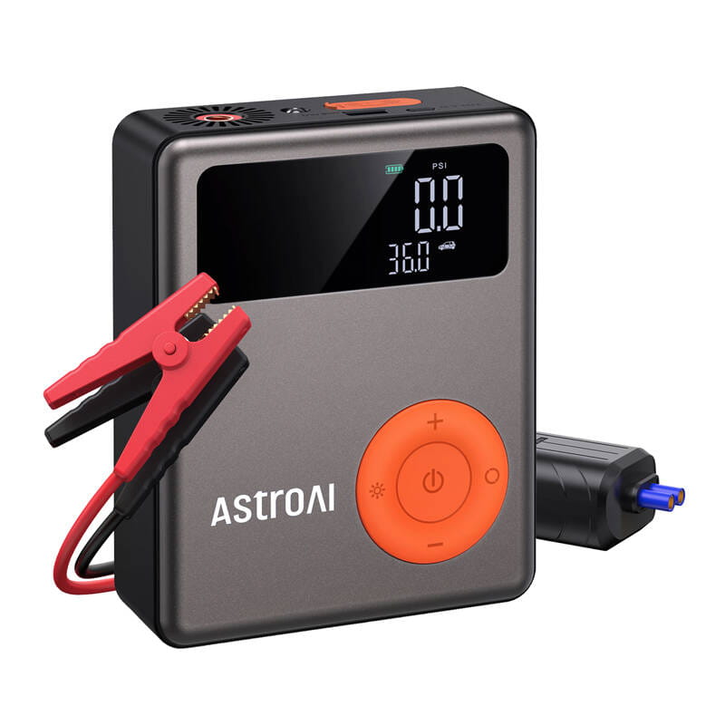 Urządzenie 4 w 1 do awaryjnego uruchamiania AstroAI DK-MF139 Jump starter + kompresor + powerbank + latarka — zdjęcie 1
