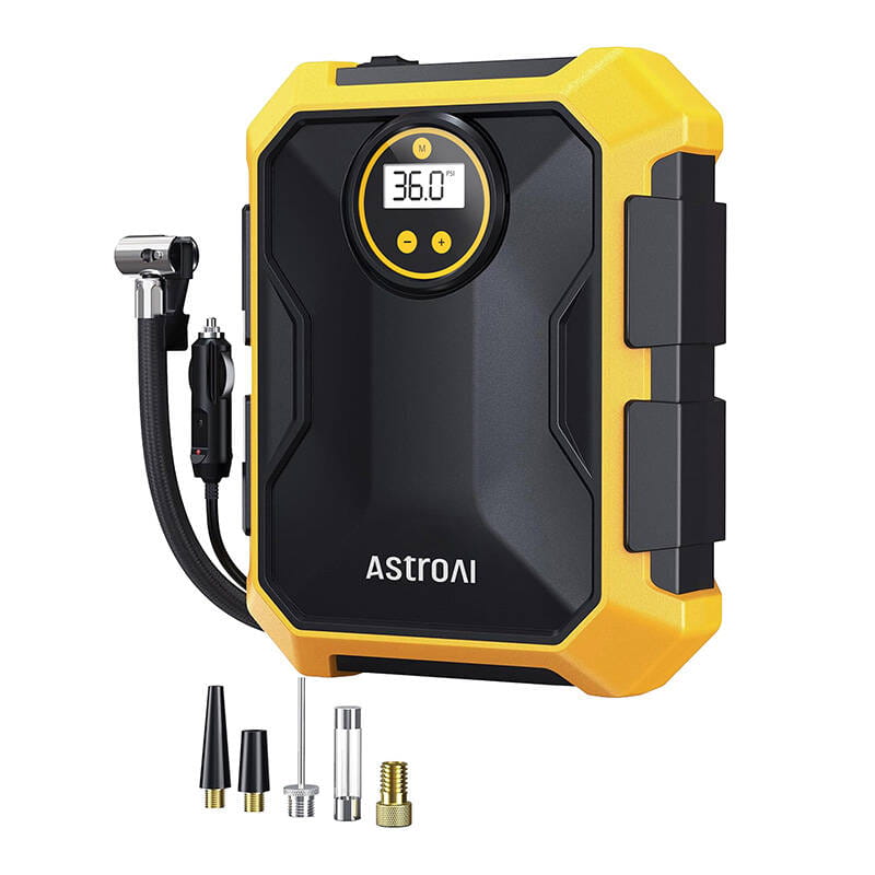 Kompresor Powietrza AstroAI CZK-3674 12V DC 100PSI żółty — zdjęcie 2