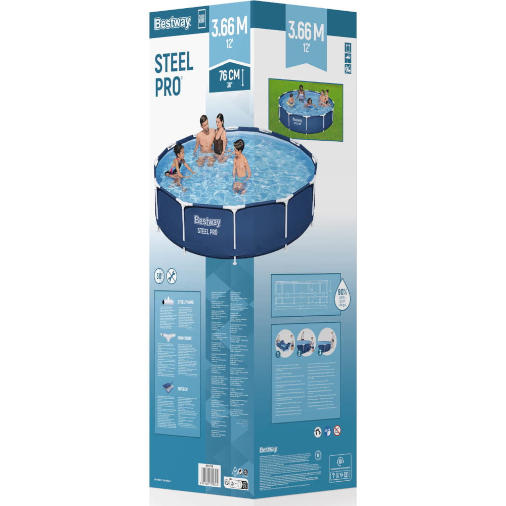 Basen stelażowy Bestway Steel Pro 56706 366X76cm — zdjęcie 2