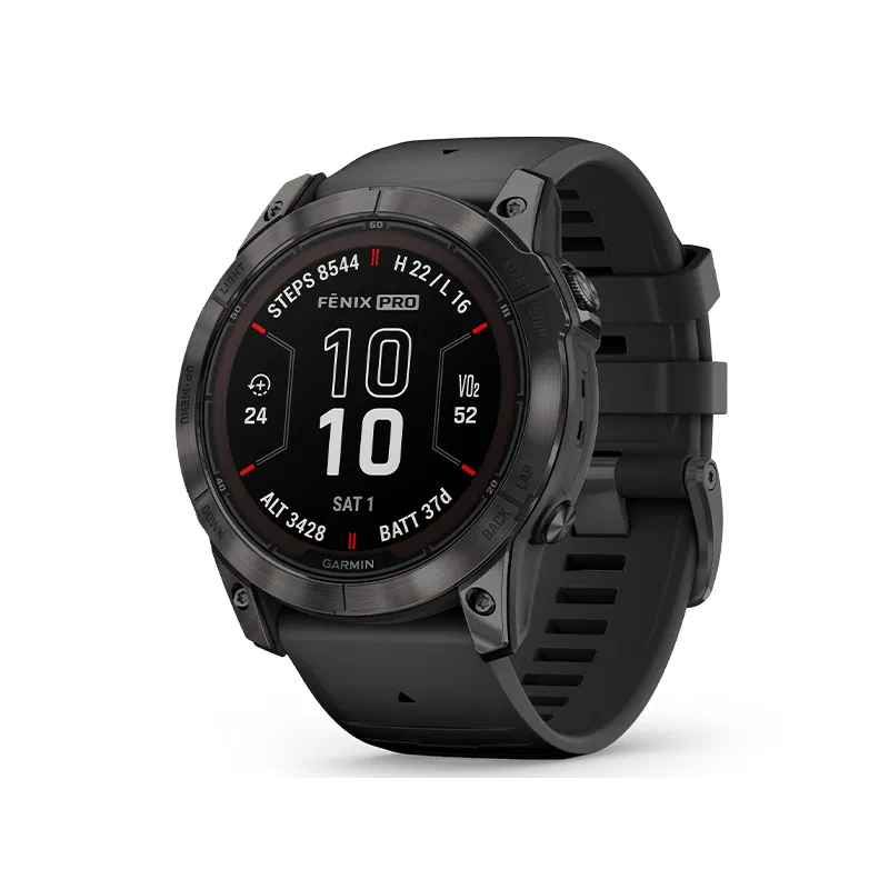Garmin Fenix 7X Pro Sapphire Solar Carbon Gray DLC Titanium z czarnym paskiem (010-02778-10) — zdjęcie 1