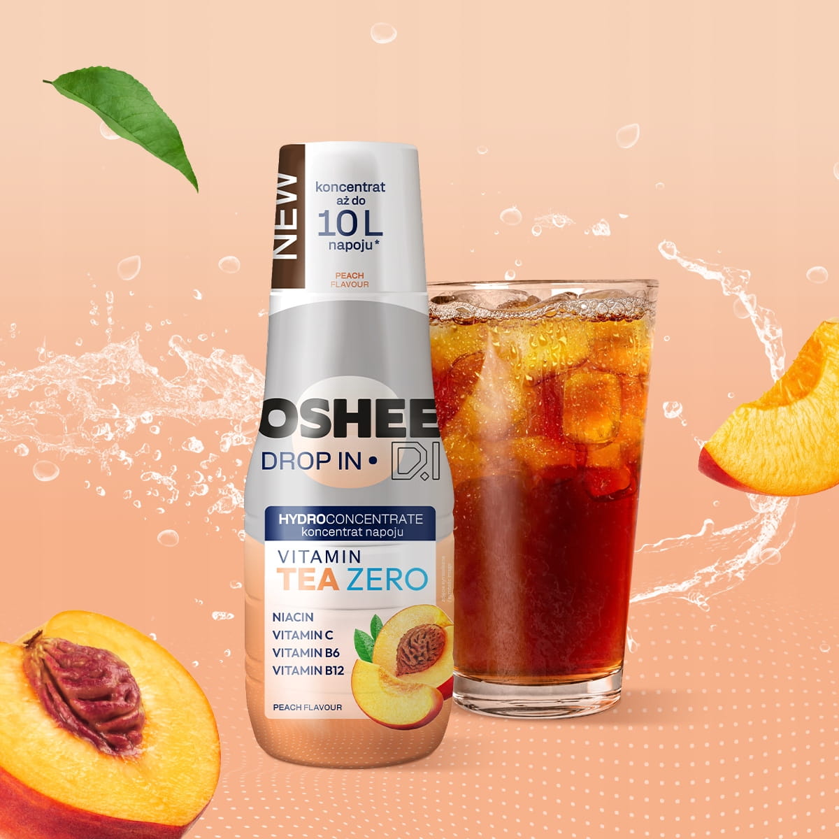 koncentrat OSHEE Drop In Zero Ice Tea brzoskwinia 500 ml — zdjęcie 2