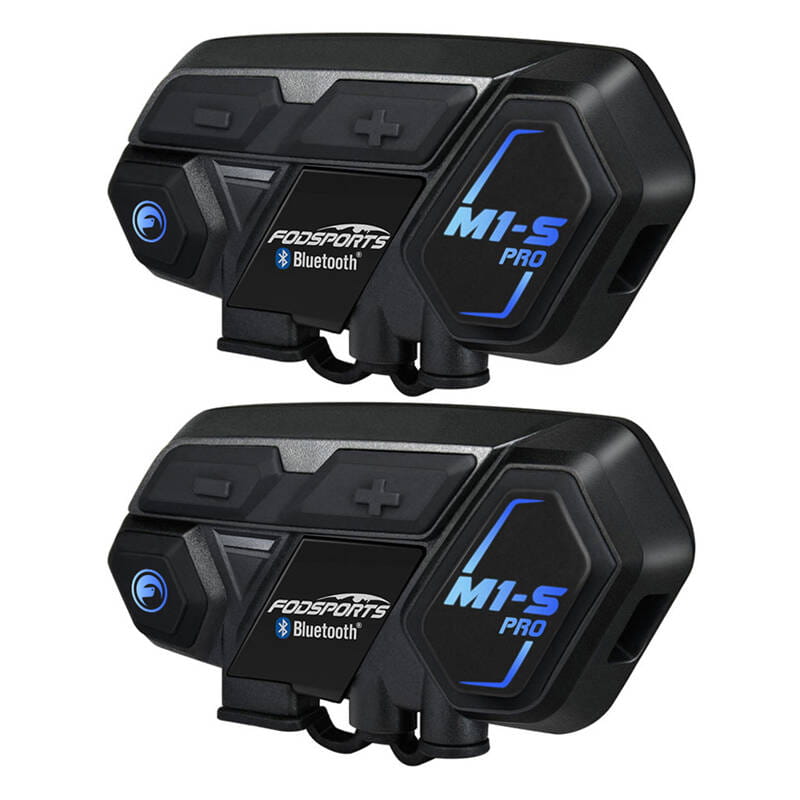 Interkom motocyklowy Fodsports M1-S Pro dwupak czarny — zdjęcie 1