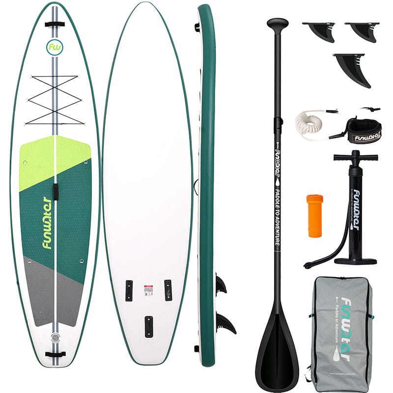 Deska do pływania SUP FunWater SUPFW69A zielono-biała — zdjęcie 1