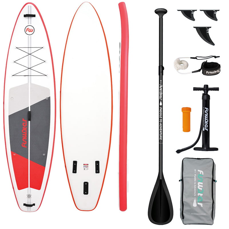 Deska do pływania SUP FunWater SUPFW69C czerwono-biała — zdjęcie 1