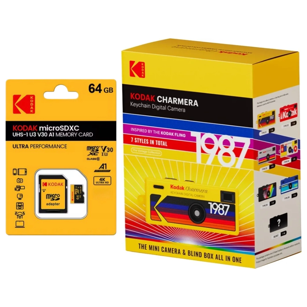 Aparat cyfrowy Kodak Charmera Keychain Digital Camera Blind Box + karta pamięci Kodak 64GB — zdjęcie 1