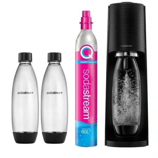 saturator SodaStream Terra black + 2 butelki + nabój CO2 + przepisy — zdjęcie 2