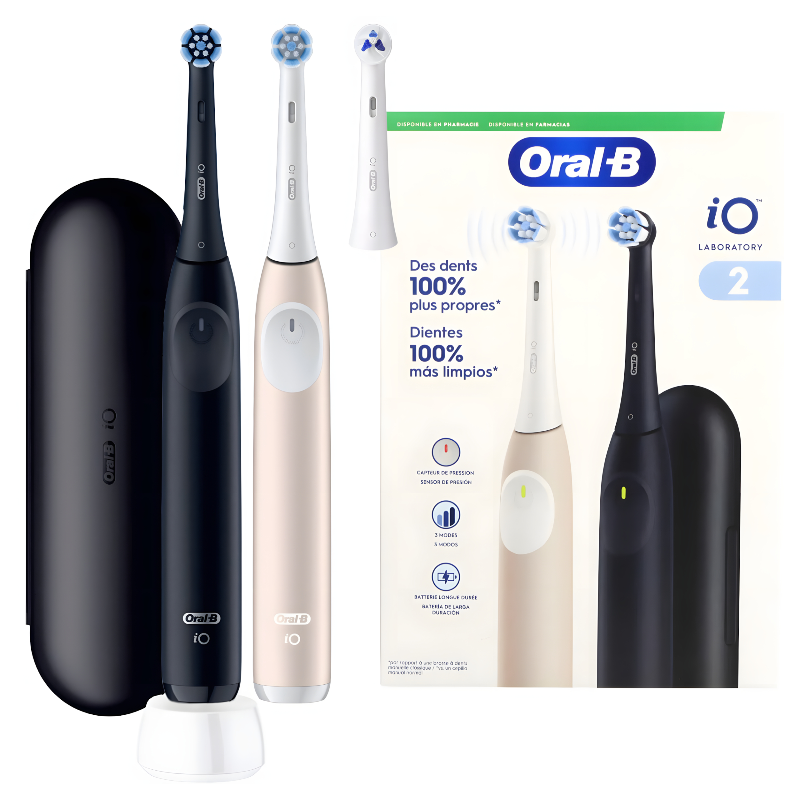 Szczoteczki magnetyczne Oral-B iO laboratory series 2 dwupak czarna i różowa — zdjęcie 1