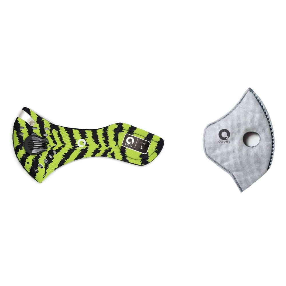 Maska antysmogowa Sport Ozone Mask Green Zebra N95 L — zdjęcie 2