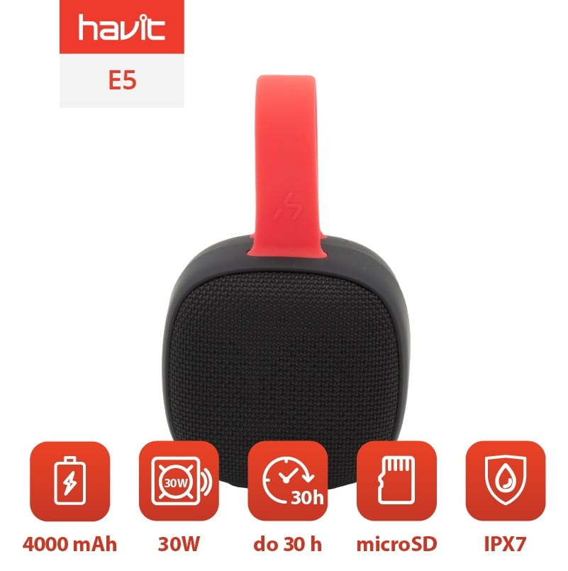 Głośnik bezprzewodowy bluetooth Havit E5 (czerwony) — zdjęcie 1