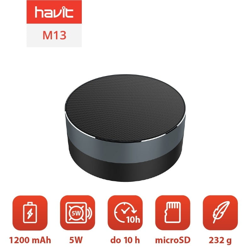 Głośnik bezprzewodowy bluetooth Havit M13 (szary) — zdjęcie 1