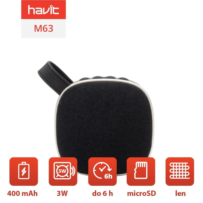 Głośnik bezprzewodowy bluetooth Havit M63 (czarny) — zdjęcie 1