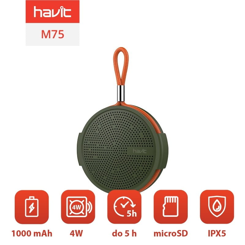 Głośnik bezprzewodowy bluetooth Havit M75 (zielony) — zdjęcie 1