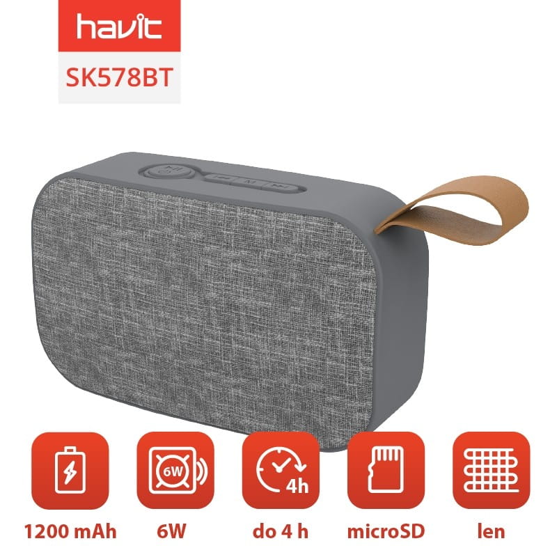 Głośnik bezprzewodowy bluetooth Havit SK578BT (szary) — zdjęcie 1