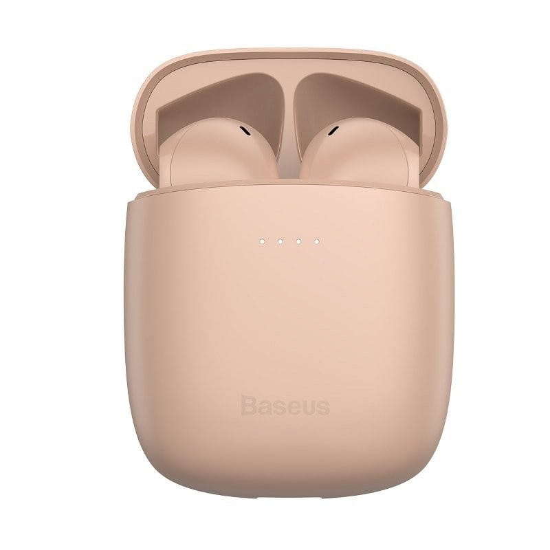 Bezprzewodowe słuchawki TWS Baseus Encok W04 Pro, ładowanie indukcyjne, Bluetooth 5.0 (różowe) — zdjęcie 2