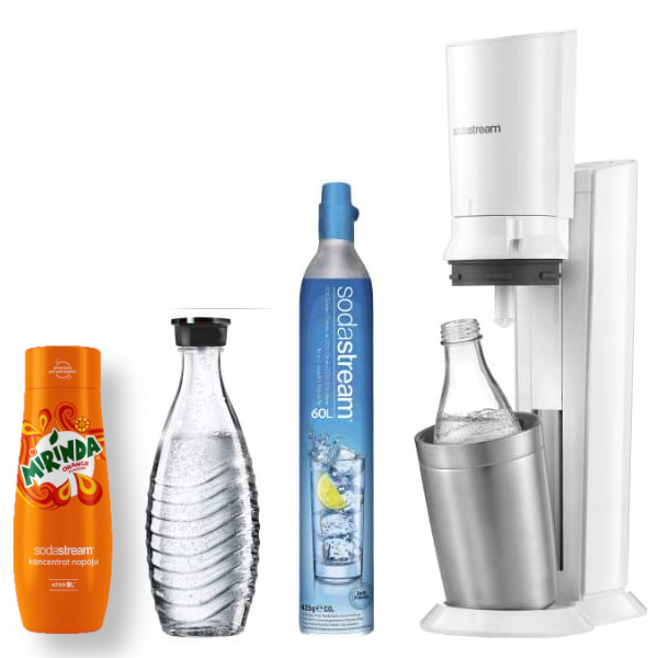 SodaStream Crystal white + koncentrat Mirinda 440ml — zdjęcie 1