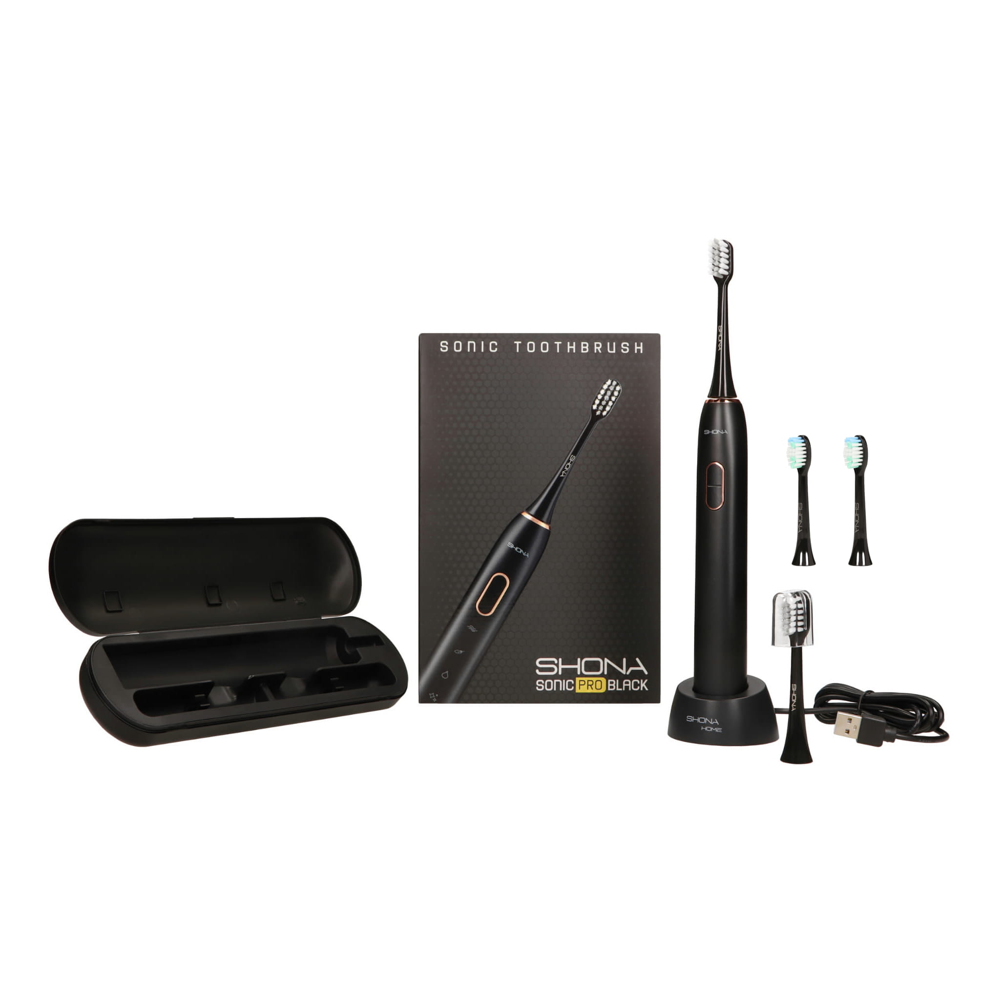 Shona Sonic Pro czarny + końcówki Shona Sonic czarny — zdjęcie 1
