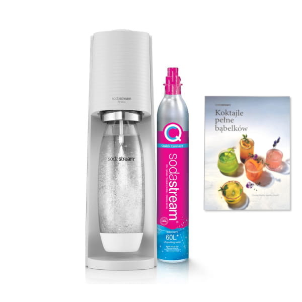 SodaStream Terra white + Książka SodaStream "Koktajle pełne bąbelków" — zdjęcie 1