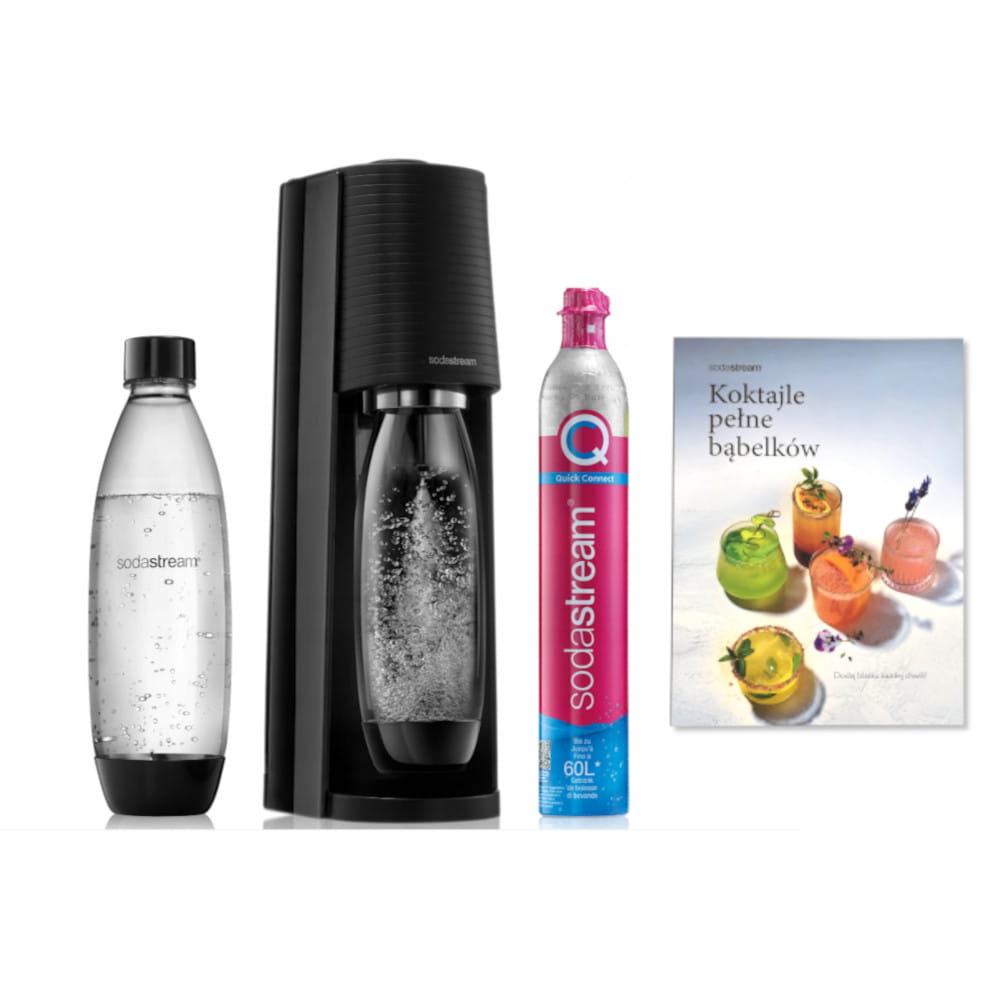 SodaStream Terra black + Książka SodaStream "Koktajle pełne bąbelków" — zdjęcie 1