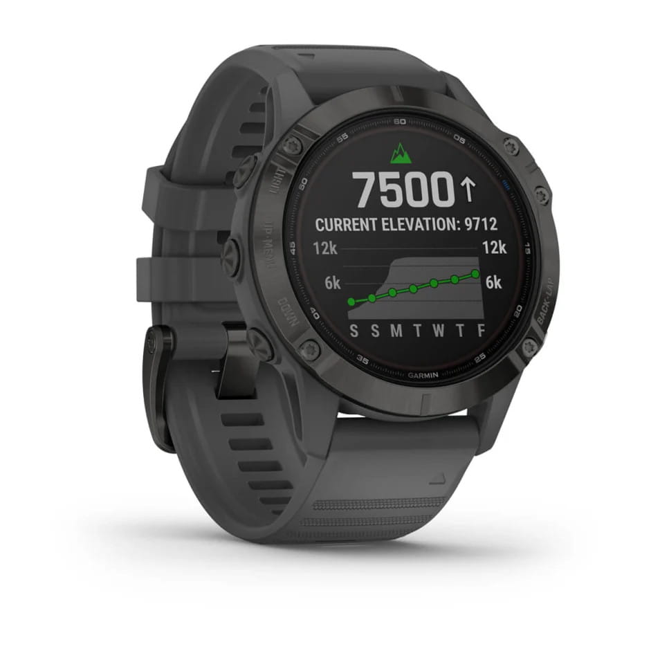 Garmin Fenix 6 Pro Solar Czarny 47mm z szarym paskiem (010-02410-13) — zdjęcie 2