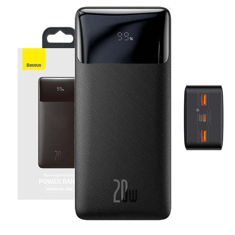 Baseus Bipow 30000mAh 2xUSB-A USB-C 20W czarny — zdjęcie 1