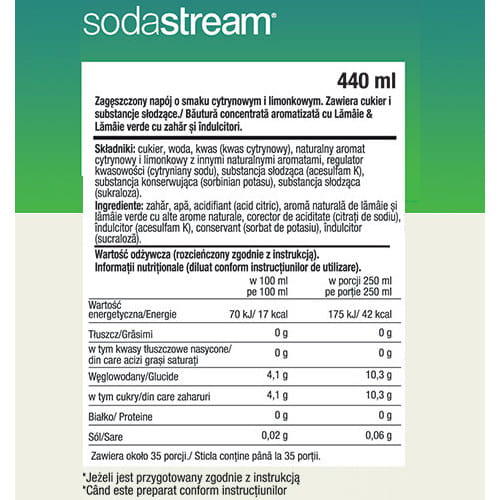 koncentrat SodaStream Lemon Lime 440 ml — zdjęcie 2