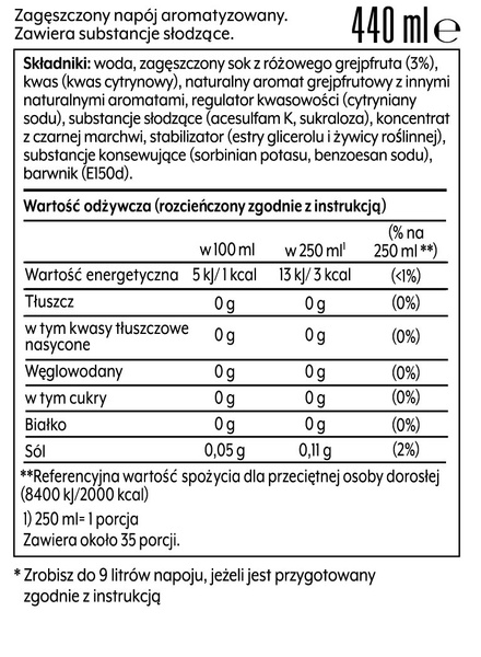 koncentrat SodaStream Grejpfrut Zero 440 ml — zdjęcie 2