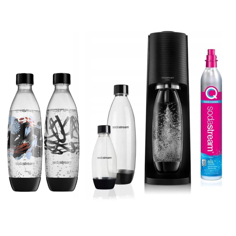 SodaStream Terra black + 5 butelek Fuse Brush Design — zdjęcie 1