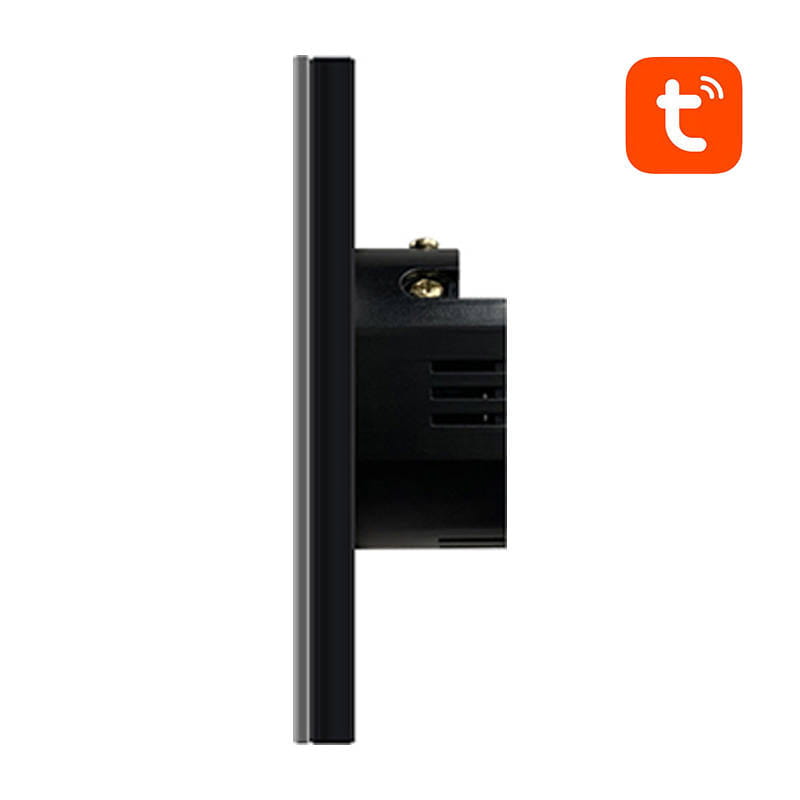 Dotykowy włącznik światła ZigBee Avatto LZTS02-EU-B3 potrójny bez neutralnego TUYA czarny — zdjęcie 2