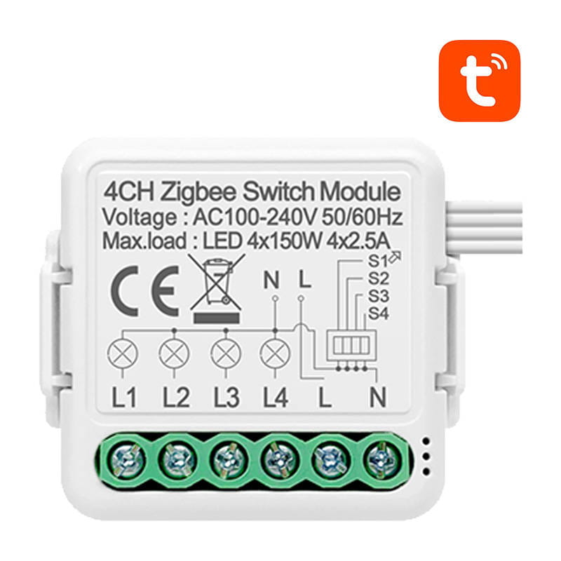 Inteligentny przełącznik dopuszkowy ZigBee Avatto N-ZWSM01-4 TUYA — zdjęcie 1