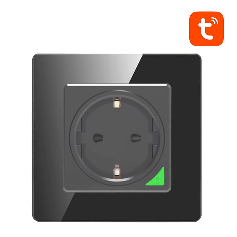 Inteligentne gniazdo ścienne WiFi Avatto N-WOT10-EU-B TUYA czarne — zdjęcie 1