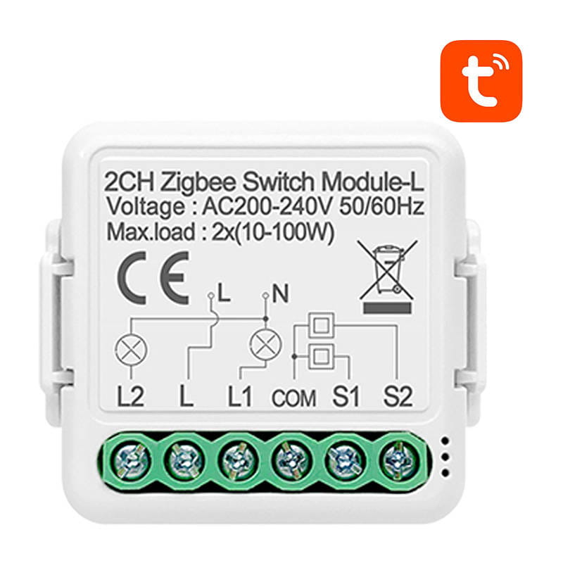 Inteligentny przełącznik dopuszkowy ZigBee Avatto N-LZWSM01-2 bez neutralnego TUYA — zdjęcie 1