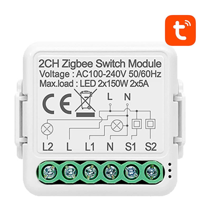 Inteligentny przełącznik dopuszkowy ZigBee Avatto N-ZWSM01-2 TUYA — zdjęcie 1