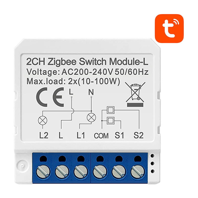 Inteligentny przełącznik dopuszkowy ZigBee Avatto LZWSM16-W2 bez neutralnego TUYA — zdjęcie 1