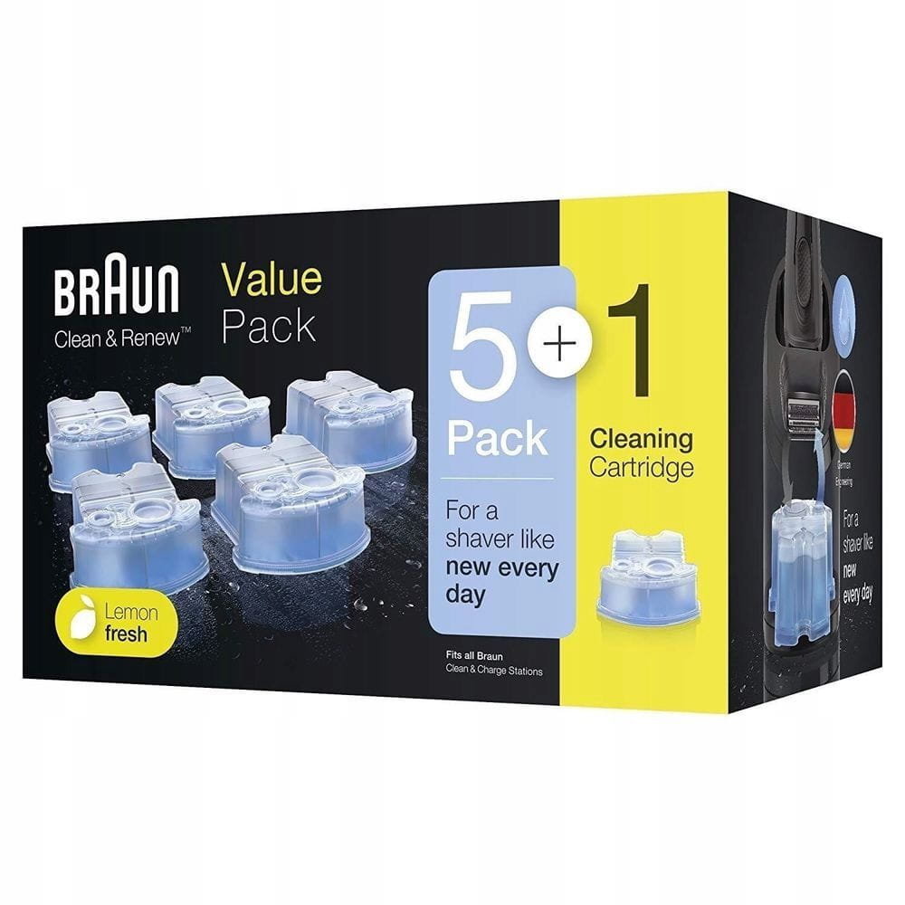 Wkłady 6x z płynem czyszczącym do golarek Braun CCR Clean&Renew — zdjęcie 1