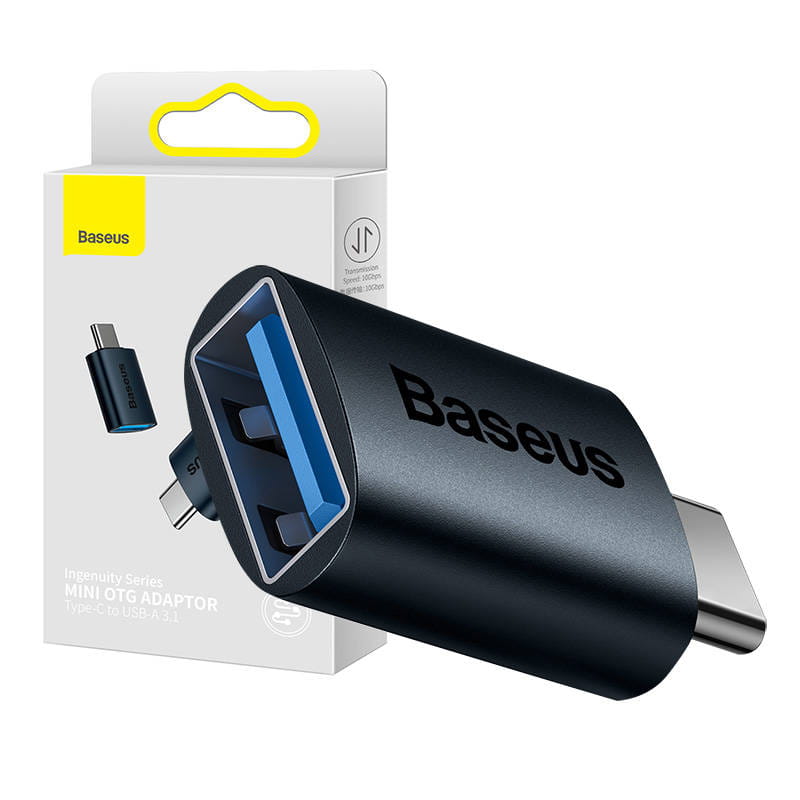 Adapter USB-C do USB-A Baseus Ingenuity OTG niebieski — zdjęcie 1