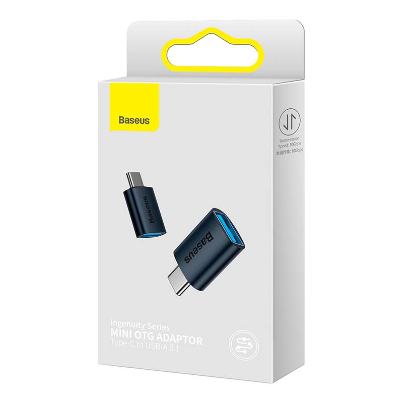 Adapter USB-C do USB-A Baseus Ingenuity OTG niebieski — zdjęcie 2