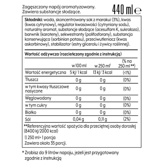 Koncentrat SodaStream Passionfruit Zero 440 ml — zdjęcie 2