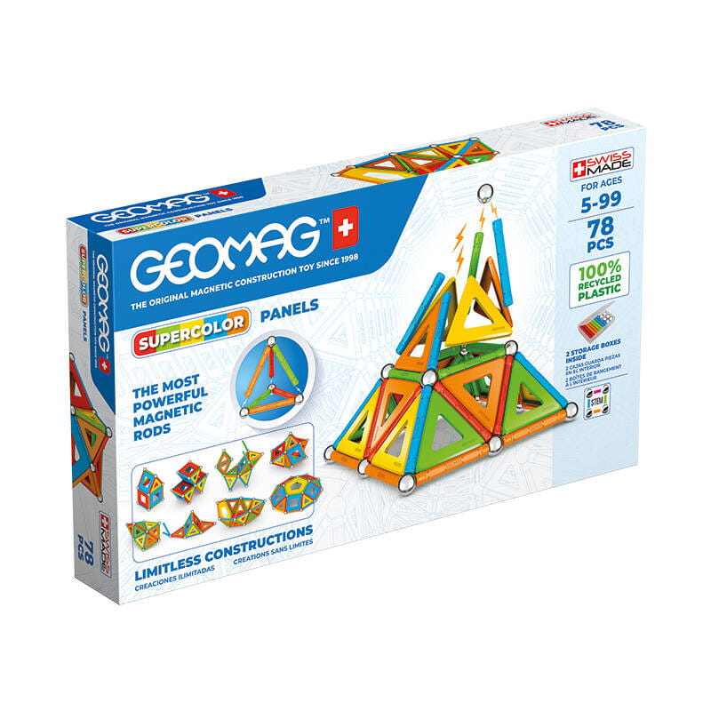 Klocki magnetyczne Supercolor Panels Recycled Geomag GEO-379 — zdjęcie 1